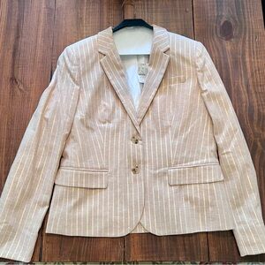 JCrew Women's Beige Pinstripe Blazer Jacket
